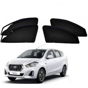 Premium Magnetic Curtain with Zipper for Datsun Go Plus - Black